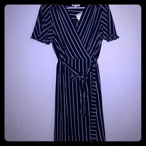 Striped belted dress
